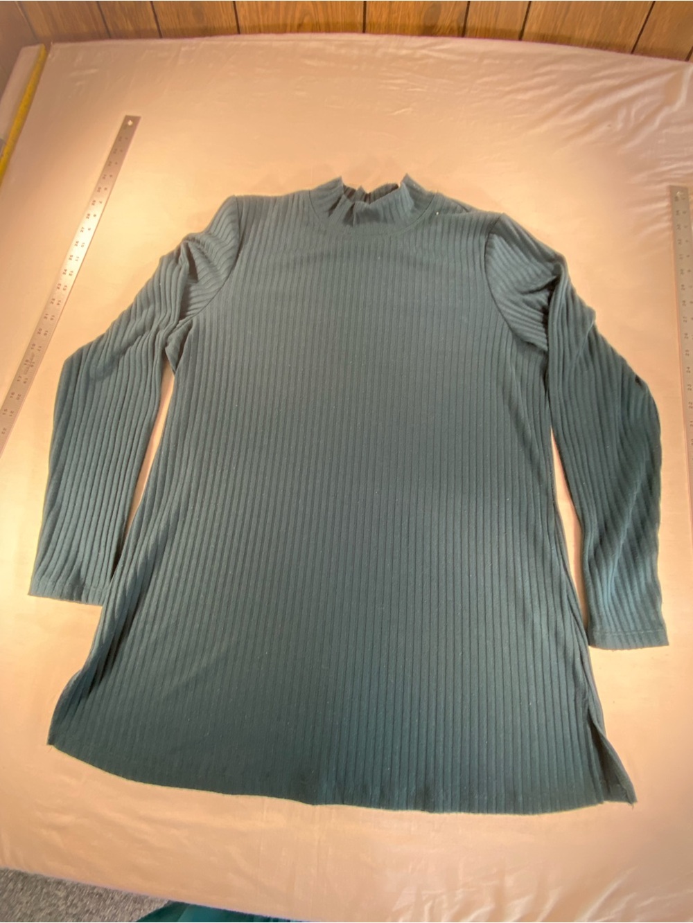 D & Co Teal Green Ribbed Women’s Ladies XL Top Sweater